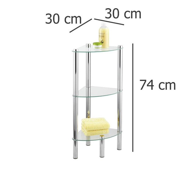 Raft pentru colț de baie YEGO WENKO, 3 rafturi practice, ușor de instalat