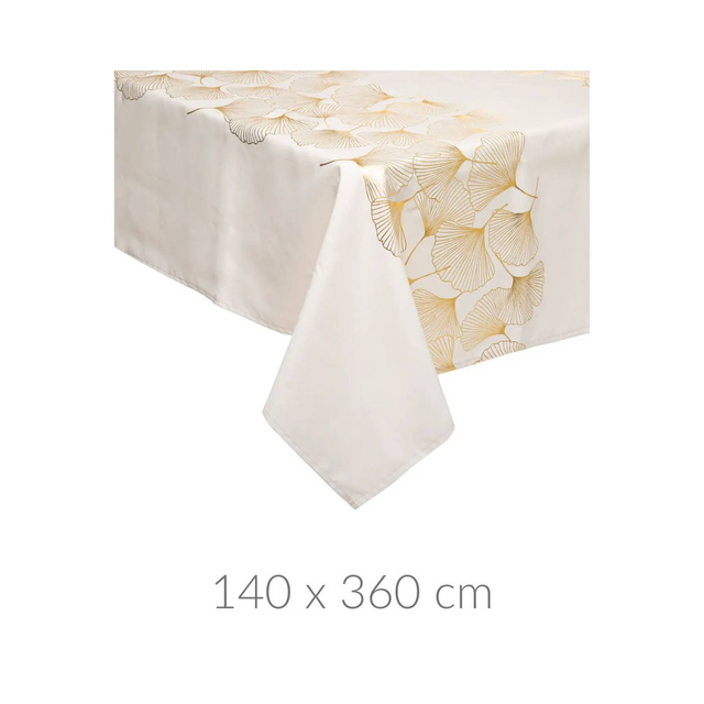 Fata de masa cu model Ginkgo, 140 x 360 cm