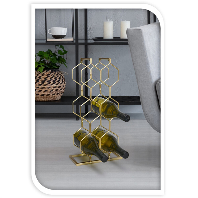 Raft metalic pentru 8 sticle de vin, inaltime 48 cm