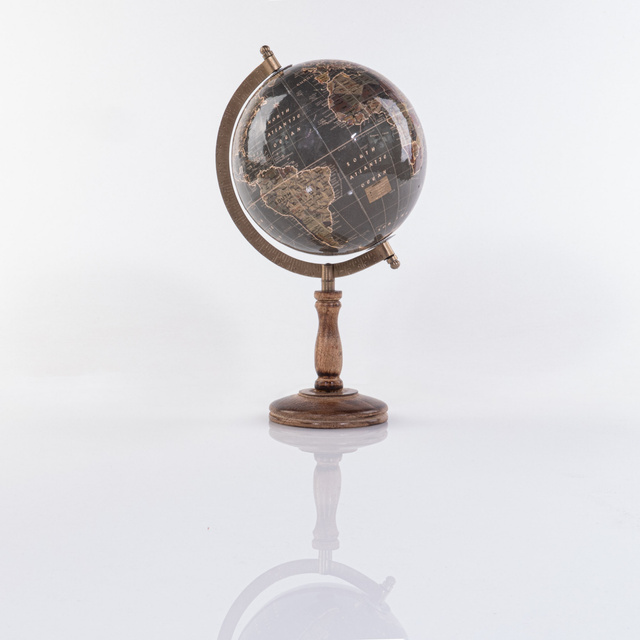 Glob de birou, lemn, negru, 38 cm