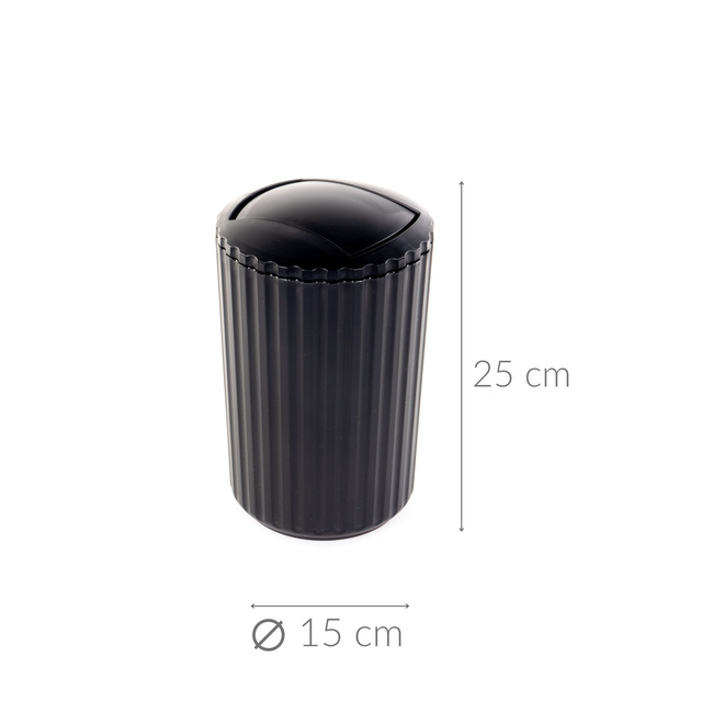 Coș de gunoi pentru baie, Swing Bin Allstar, culoare neagră, 3l
