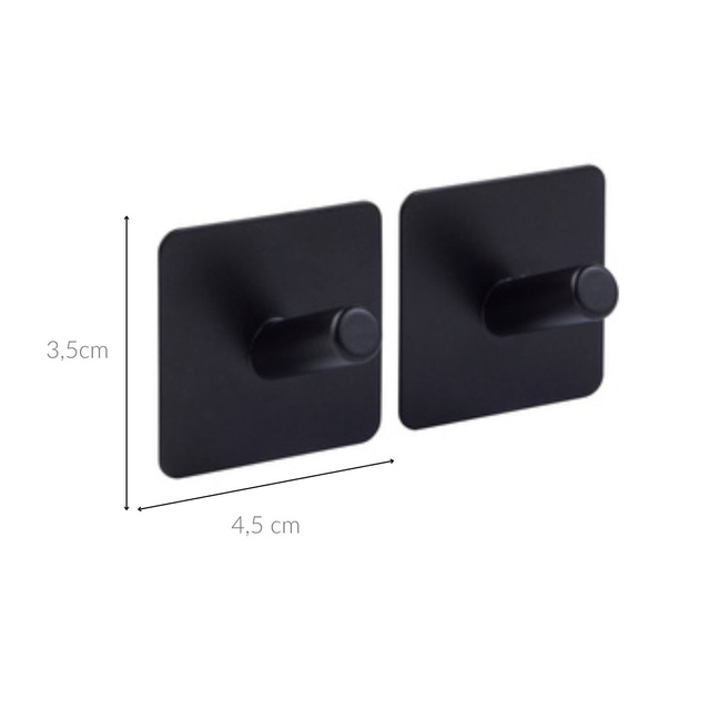 Set de 2 cârlige autoadezive STIKY, oțel inoxidabil