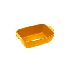 Tava de copt, ceramica, 25 x 16 cm, galben