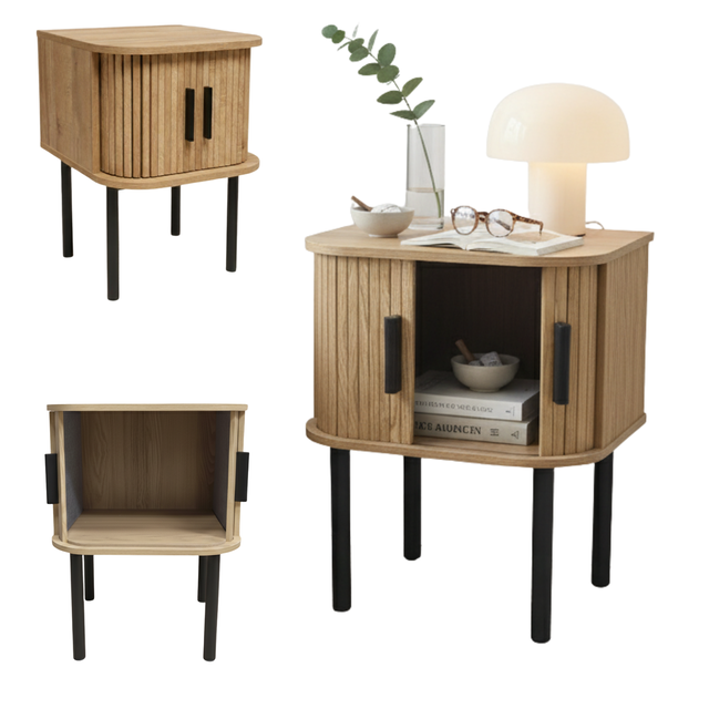 Noptieră riflată SCAVA, 40 x 40 x 53 cm