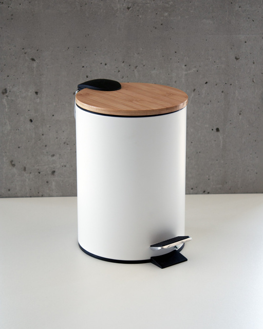 Coș de baie ZETRU, 3 l, cu capac din bambus