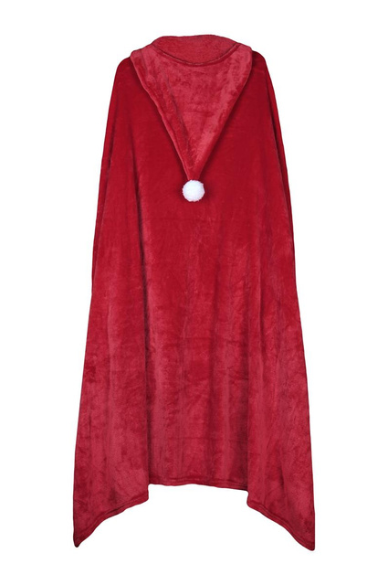 Pelerina cu glugă de Moș Crăciun, pătură din pluș, 150 x 110 cm