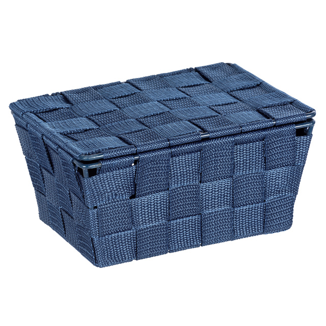 Coș de baie cu capac ADRIA, WENKO, bleumarin