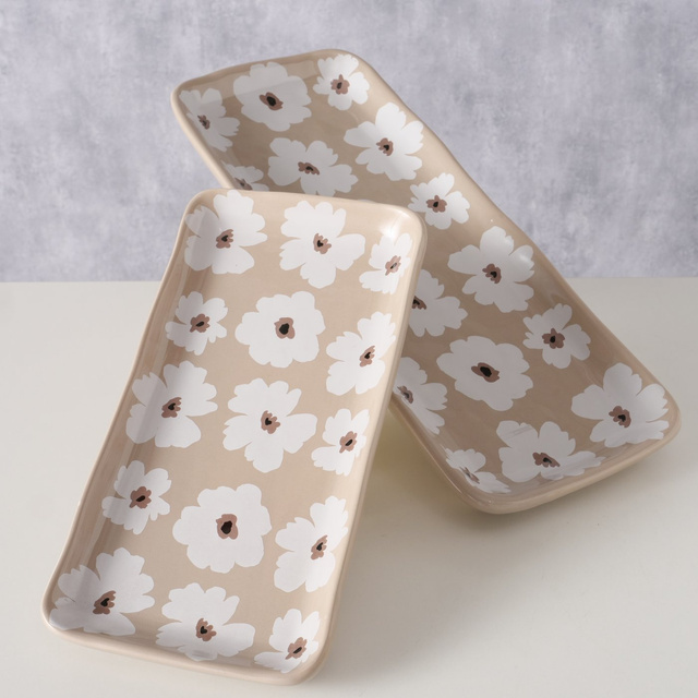 Farfurii cu flori ceramice, 13 - 15 cm, CANEA