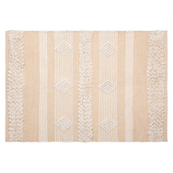 Covor bej Cot Sand, bumbac, boho, 60 x 90 cm