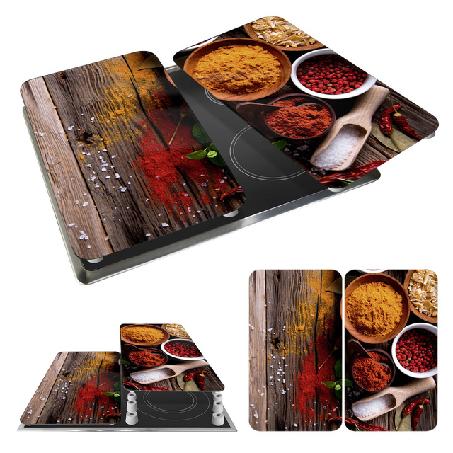 Plăci de protecție din sticlă SPICE pentru aragaz – 2 bucăți, WENKO, spice