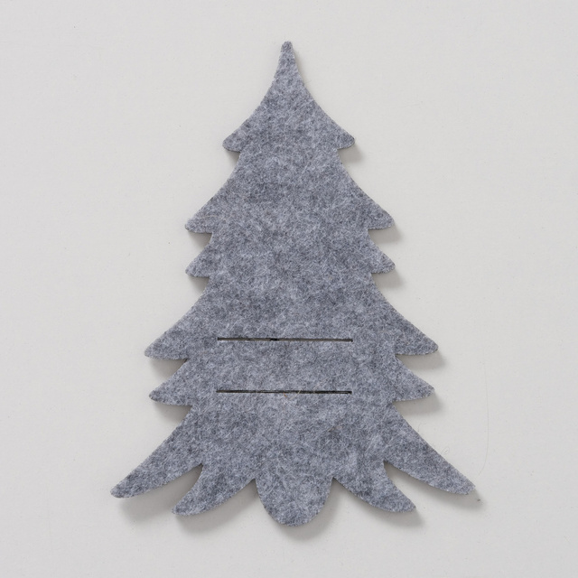 Buzunar din fetru pentru tacâmuri FILZY în formă de brad.