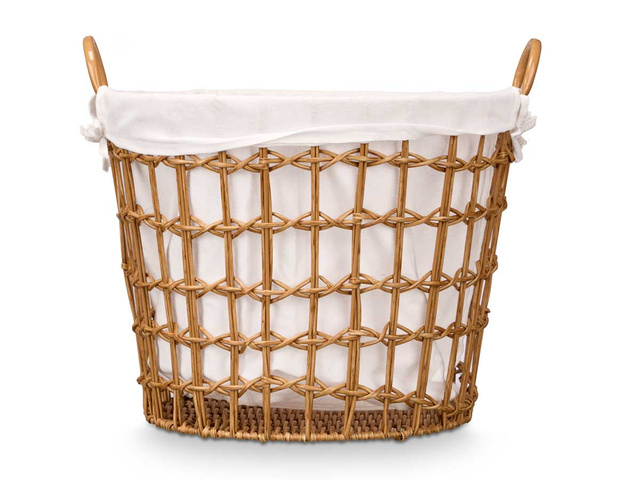 Coș de rufe țesut cu mânere, 44 x 43 x 50 cm