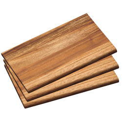 Tavi de servire pentru gustare, set 3 bucati, lemn de salcam, 23 x 15 cm, Kesper