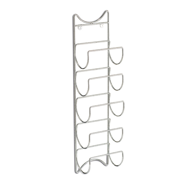 Raft metalic pentru vin, montat pe perete, 5 sticle