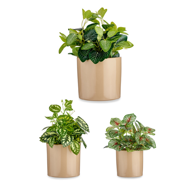 Set 3 ghivece rotunde din ceramica