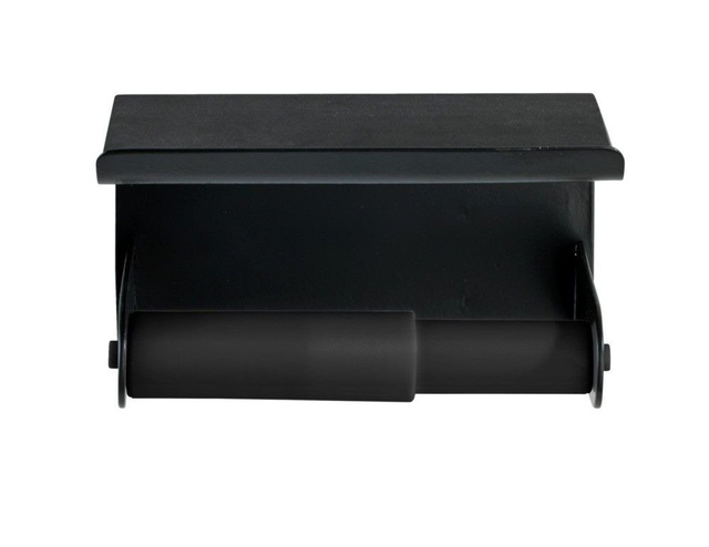 Suport hârtie igienica Classic Plus, Negru, 14x14x10 cm, WENKO