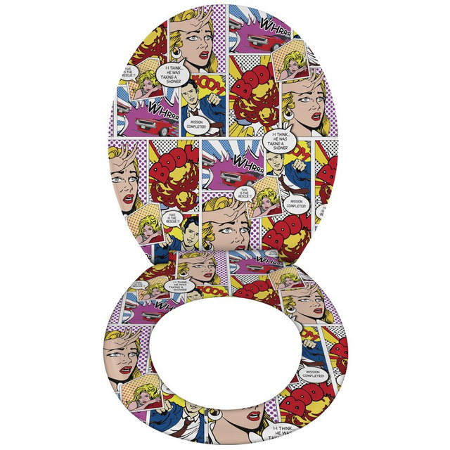 Capac toaleta Pop-Art - Duroplast, cu inchidere lenta, WENKO
