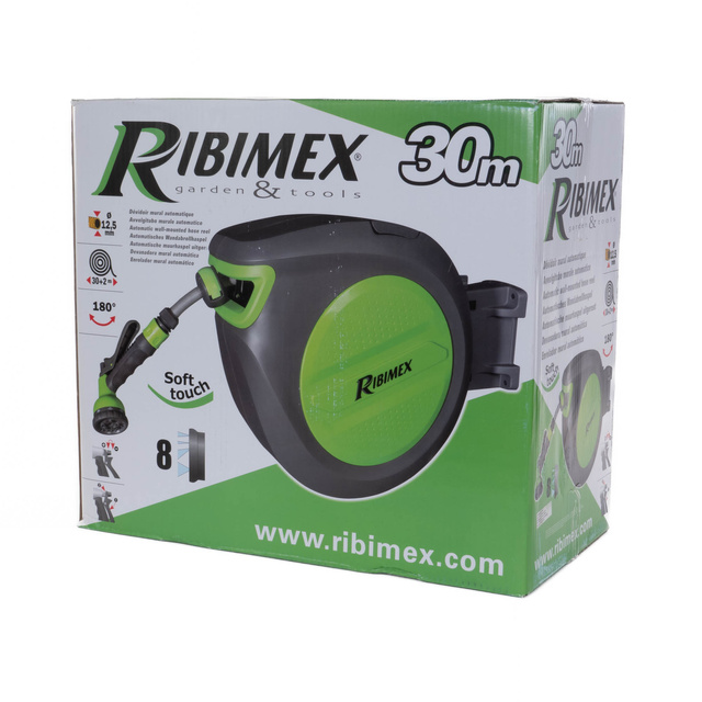 Furtun de gradina retractabil RIBIMEX, suport automat de infasurare