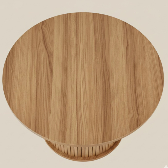 Măsuță de cafea riflată SCAVA, Ø 70 x 40 cm