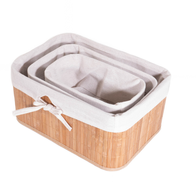 Set 3 Cosuri de depozitare Bambus