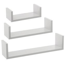 Set rafturi decorative, 3 buc, alb