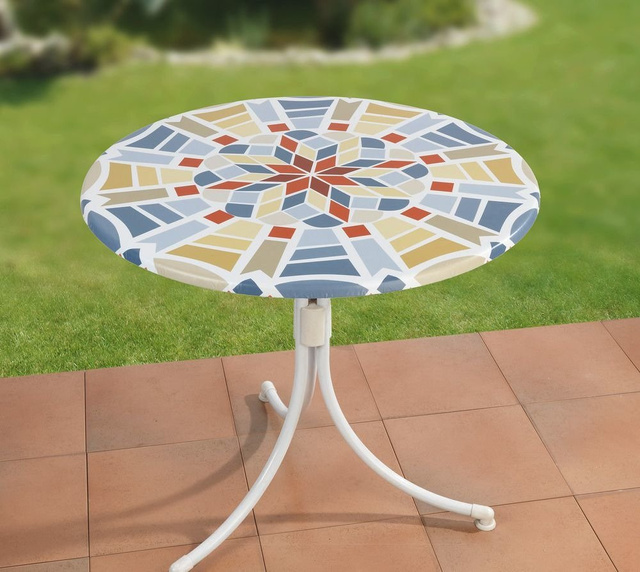 Fata de masa pentru o masuta de gradina, motiv mozaic, Ø 70 - 90 cm
