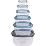 Recipiente pentru alimente cu capac, 6 buc