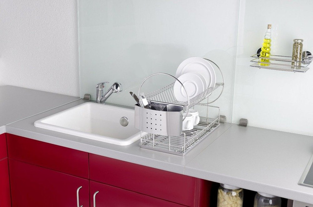 Suport pentru vase, uscător pentru vase din oțel inoxidabil - 2 niveluri, WENKO