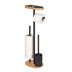 Suport hârtie igienică și perie WC cu poliță pentru telefon RIVALTA, 4în1