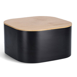 Cutie pentru paine, metalica cu capac din bambus, 26,5 cm