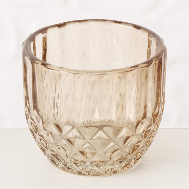 Set de decor din sticlă CHERIN, sfeșnice și vază