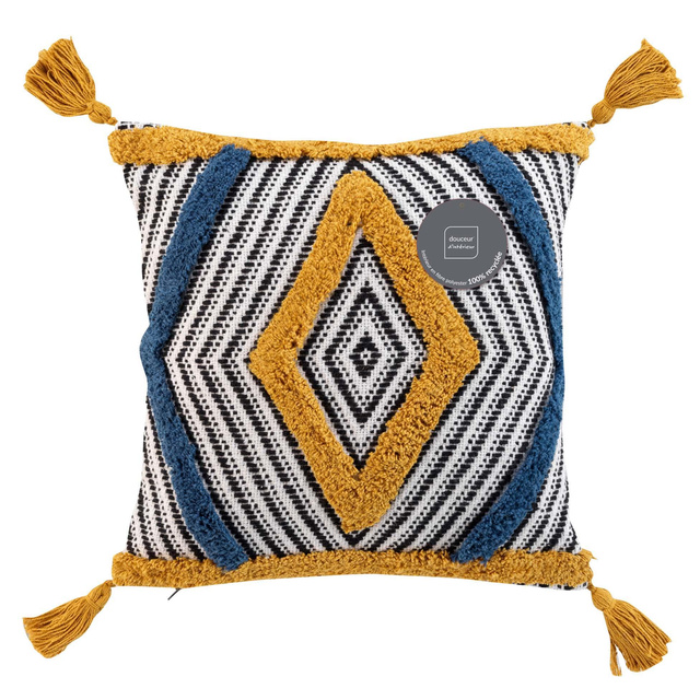 Perna decorativa cu ciucuri TERANGA, 40 x 40 cm