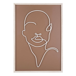 Decor de perete cu motiv metalic al feței, ART LINE