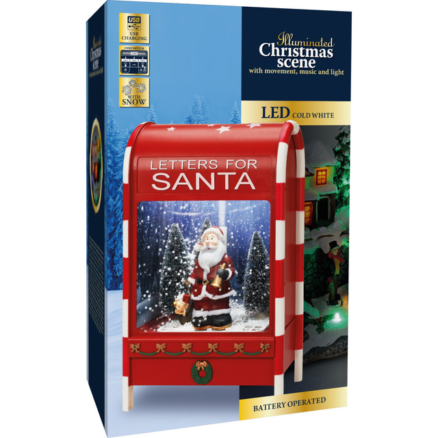 Cutie de scrisori Moș Crăciun, cu muzică