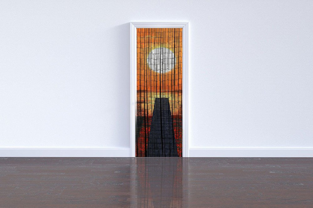 Cortină din bambus 90x200 cm, apus de soare