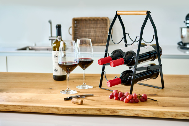 Raft portabil pentru vinuri, 6 sticle