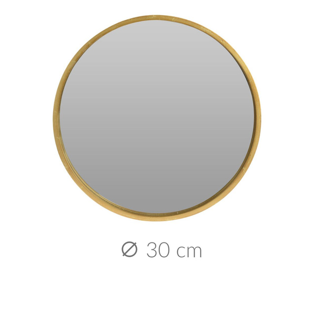 Oglinda rotunda in rama din lemn, Ø 30 cm