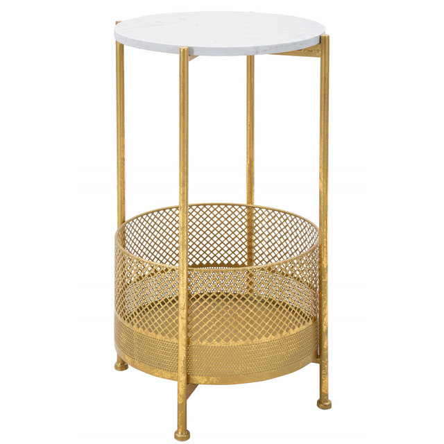 Masuta de cafea cu cos, rama aurie, 35 cm