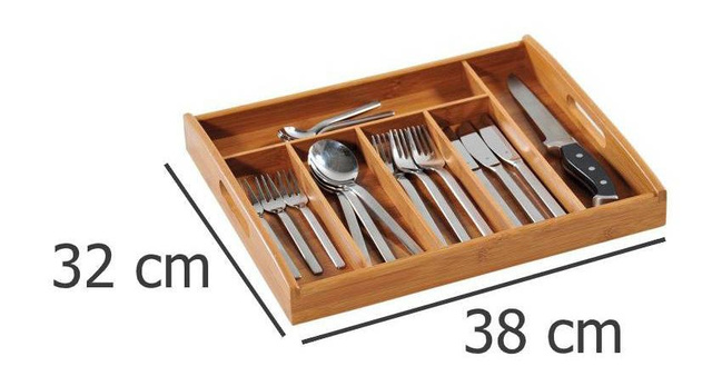 Insert tacamuri, organizator bambus pentru sertare, KESPER