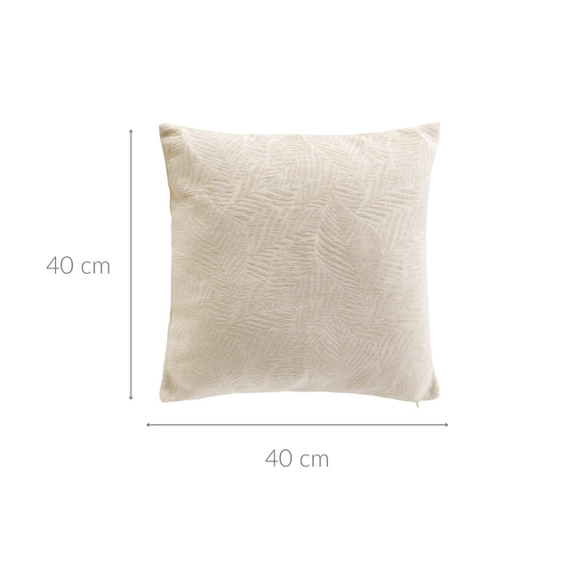Pernă decorativă, model frunze jacquard, 40 x 40 cm