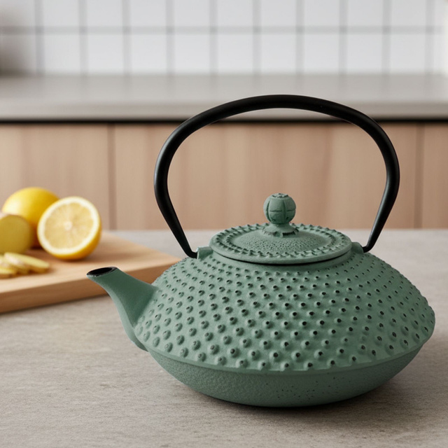 Ceainic din fontă cu infuzor MIKA, 1250 ml, verde deschis