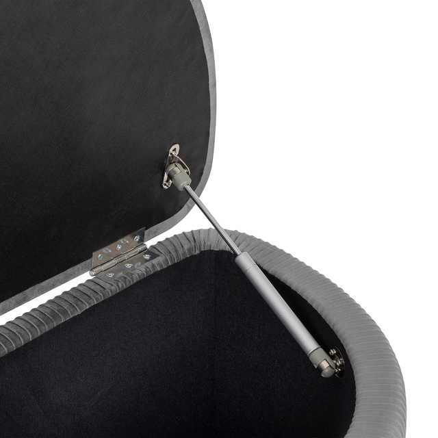 Bancă cu spațiu de depozitare Solaro catifea gri