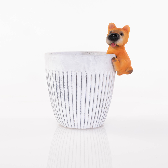 Decor pentru ghiveci, in forma de catel