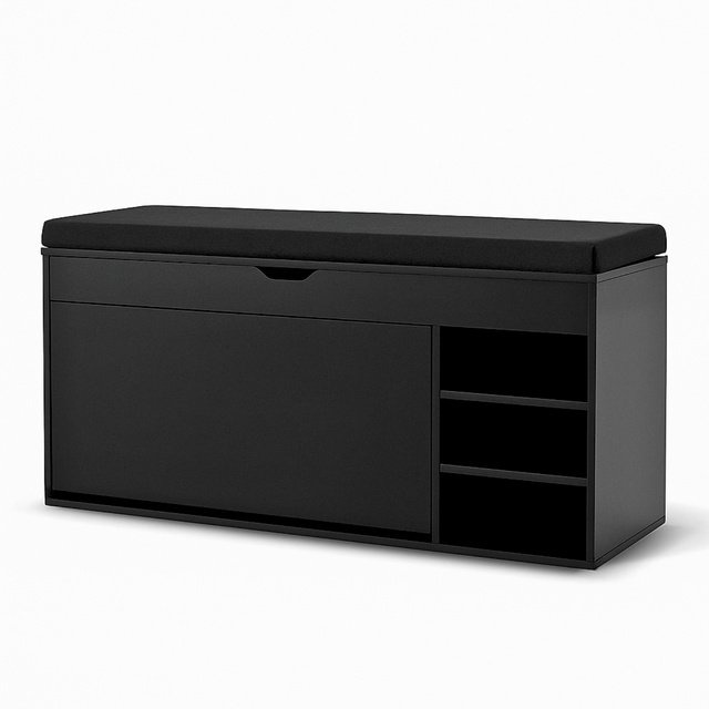 Dulap pentru pantofi cu loc de șezut și rafturi retractabile GRADIA, 100 x 34 x 50 cm