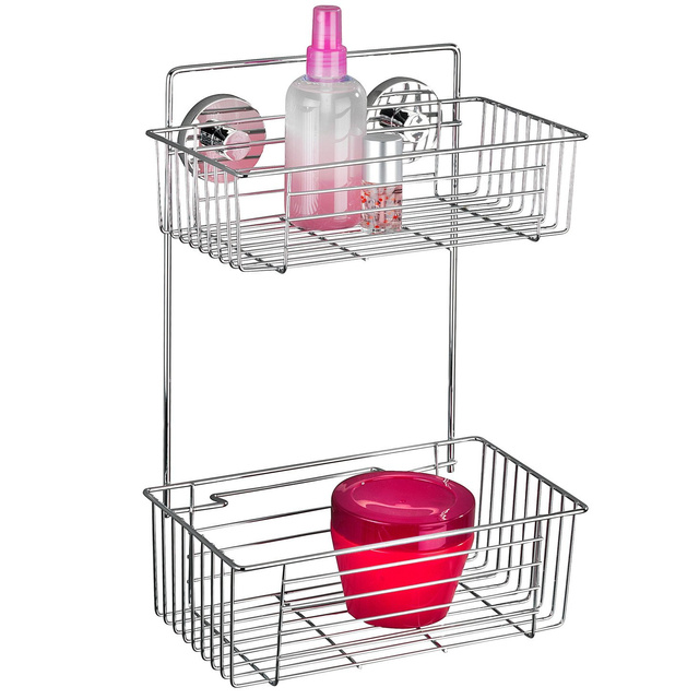 Raft de baie BARI pentru duș, Vacuum-Loc - 2 niveluri, WENKO, argintiu