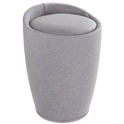 Pufa CANDY GRI DESCHIS - coș de rufe, 2 în 1, WENKO, gri deschis