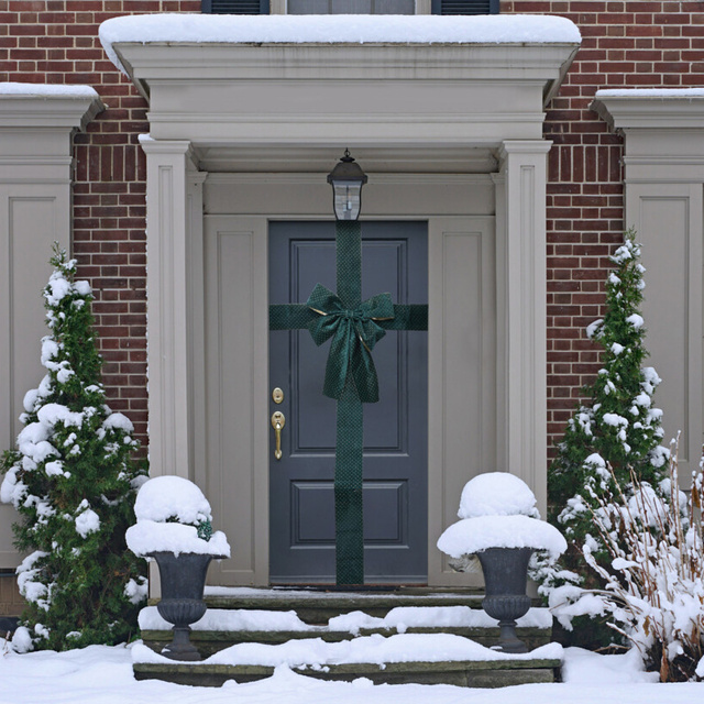 Decorațiune de Crăciun pentru ușă, fundă, 33 x 42 cm