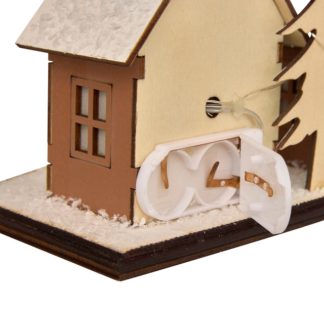 Lampion oraș de Crăciun, LED, 30 x 15 cm