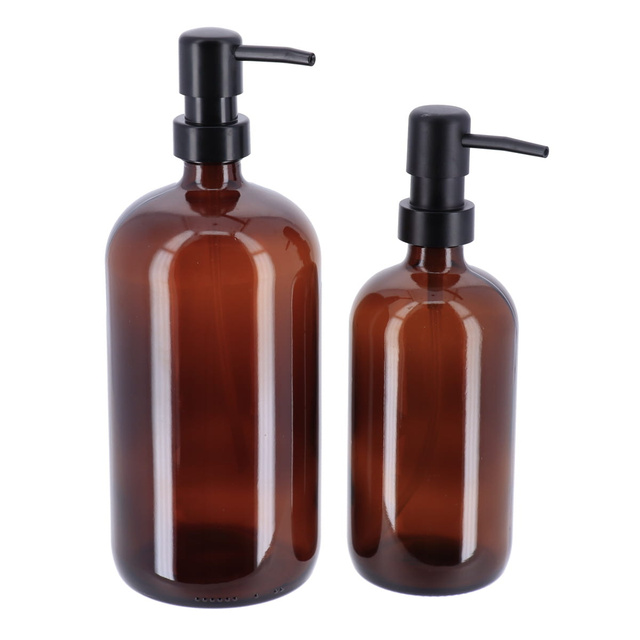 Dispenser de săpun din sticlă PURE, sticlă brună