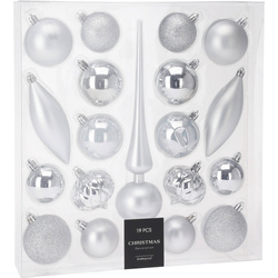 Set de globuri de diferite forme cu vârf pentru brad, 19 buc.